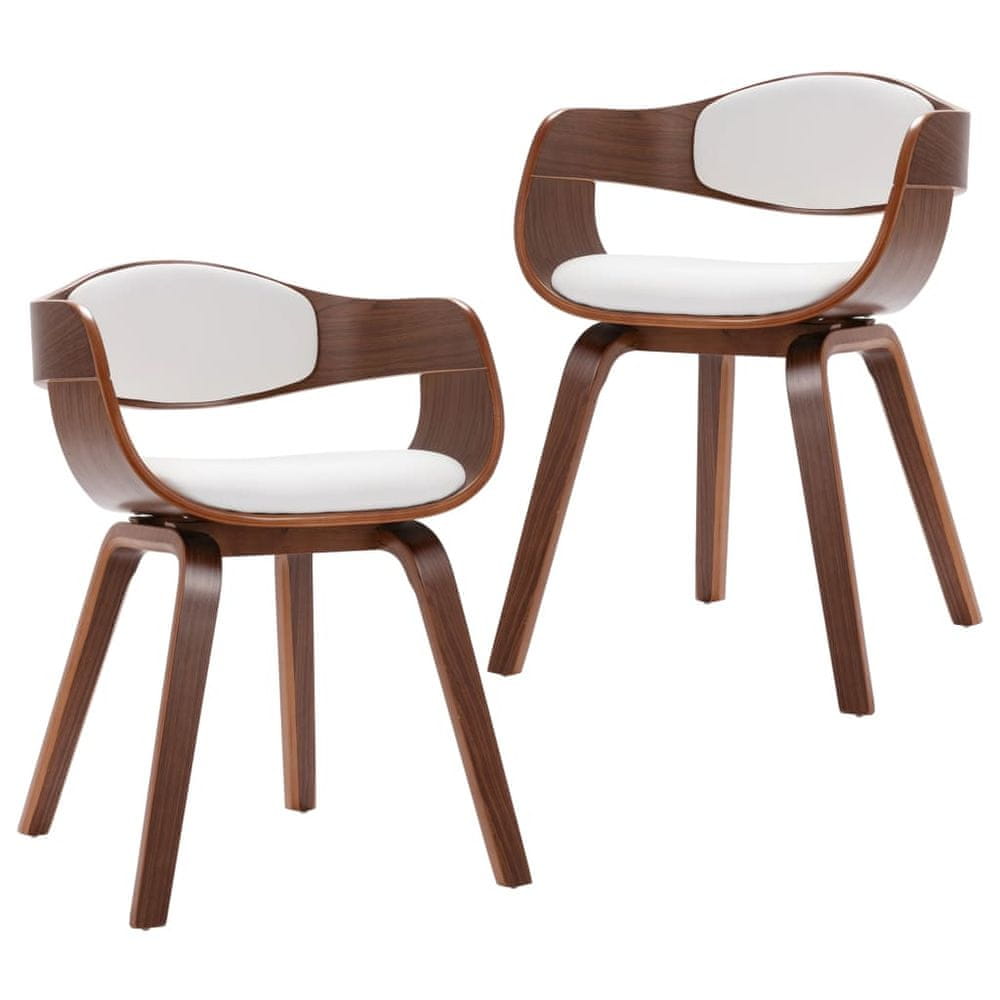 Vidaxl Jedálenské stoličky 2 ks ohýbané drevo a umelá koža